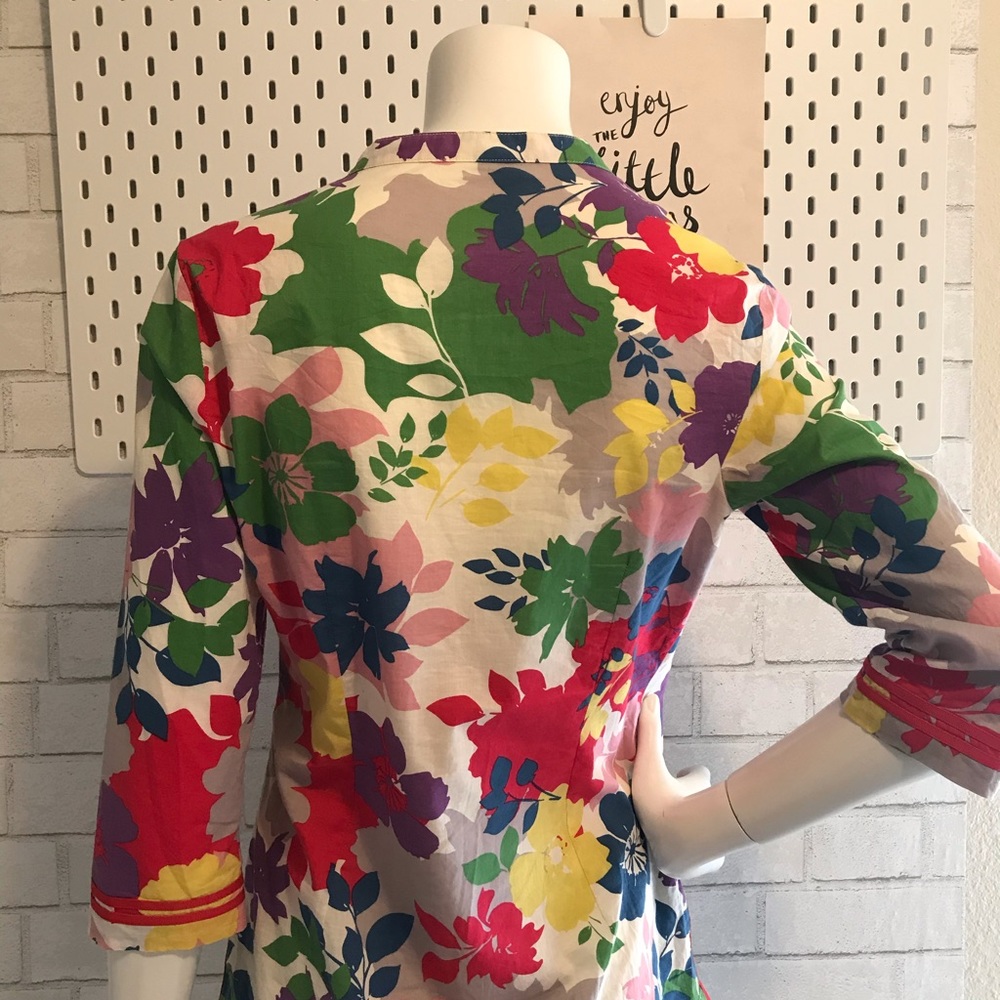 Boden floral tunic w/ grosgrain ribbon trim - Picture 3 of 6